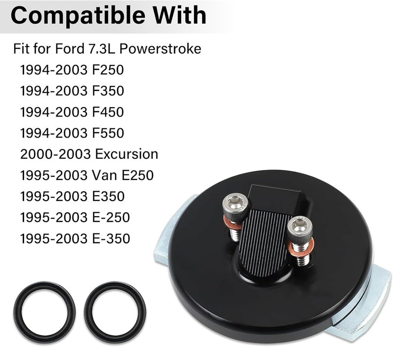 ROOTMUTIFY F4TZ-6753-A Dipstick Adapter Repair Kit, Fit for Ford 7.3L Powerstroke F250 F350 F450 F550 1994-2003, Excursion 2000-2003, Van E250 E350 1995-2003, Replaces F4TZ-6751-A, F4TZ-6751-B (Black) - Image 2